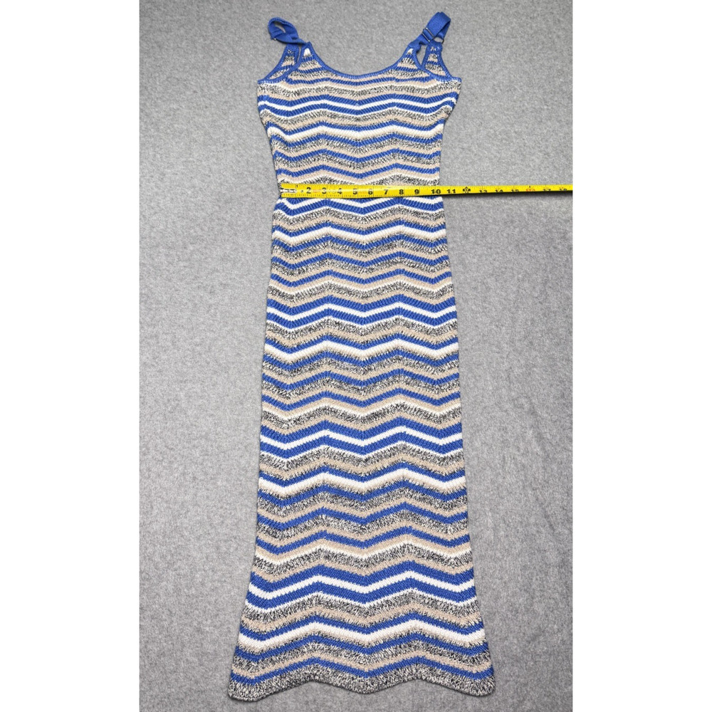 Emory Park Chevron Knit Midi Dress Blue Adjustable Straps Missoni Style NWT SML - Picture 6 of 11